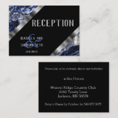 ダークブルーとシルバーマーブル – 披露宴 エンクロージャーカード (正面/裏面)