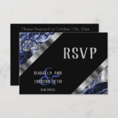 ダークブルーとシルバーマーブル – RSVP (正面/裏面)