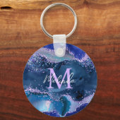 ダークブルーとパープルのグリッター海ゲート キーホルダー (裏面)