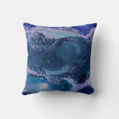 ダークブルーとパープルのグリッター海ゲート クッション (裏面)