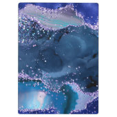 ダークブルーとパープルのグリッター海ゲート クリップボード (裏面)