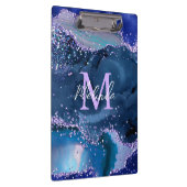 ダークブルーとパープルのグリッター海ゲート クリップボード (右)