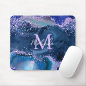 ダークブルーとパープルのグリッター海ゲート マウスパッド (マウス)