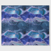ダークブルーとパープルのグリッター海ゲート ラッピングペーパー (フラット)