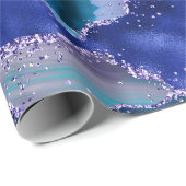 ダークブルーとパープルのグリッター海ゲート ラッピングペーパー (ロールコーナー)