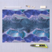 ダークブルーとパープルのグリッター海ゲート 薄葉紙 (クラフト)