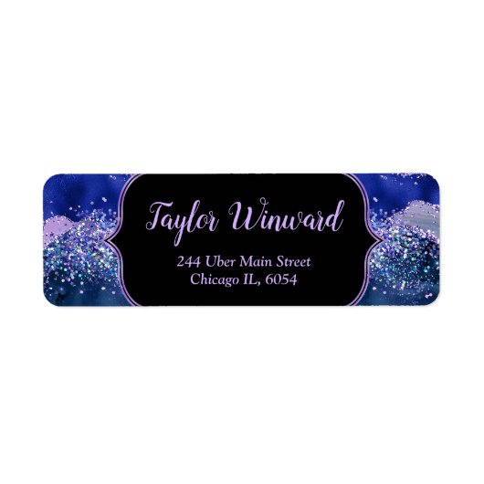 ダークブルーとパープルの海瑪瑙 ラベル (正面)