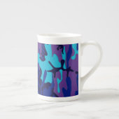 ダークブルーとパープルカモフラージボーン中国マグカップ ボーンチャイナマグカップ (右)