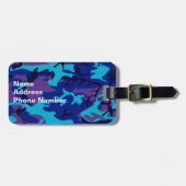 ダークブルーとパープルカモフラージラゲッジタグ ラゲッジタグ (正面横)