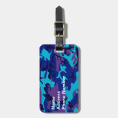 ダークブルーとパープルカモフラージラゲッジタグ ラゲッジタグ (正面縦)