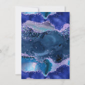 ダークブルーとパープル海アゲート誕生日 サンキューカード (裏面)