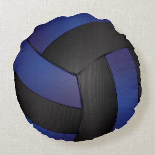 ダークブルーとブラックバレーボール |カスタマイズ ラウンドクッション (裏面)