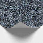 ダークブルーとブラックマンダラパターンデザイン ラッピングペーパー (角)