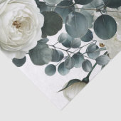 ダークブルーとホワイトのモダンな花と緑の結婚式 薄葉紙 (詳細)