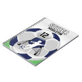 ダークブルーとホワイトサッカーボール ノートブック (左側)