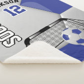 ダークブルーとホワイトサッカーボール(DIY文字) シェルパブランケット (3/4)