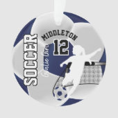 ダークブルーとホワイトサッカー⚽ゴアリーガール オーナメント (正面)