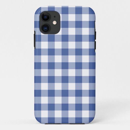 ダークブルーとホワイトチェックのギンガムパターン Case-Mate iPhoneケース (裏面)