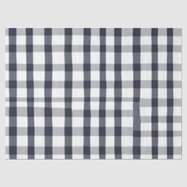 ダークブルーとホワイトバッファローチェックデコページ紙 薄葉紙