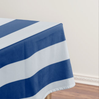 ダークブルーとライトブルーのストライプ テーブルクロス