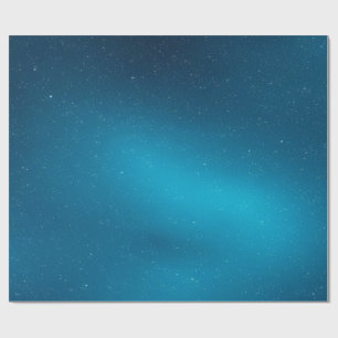 ダークブルーとライトブルーの星空デザイン ラッピングペーパー