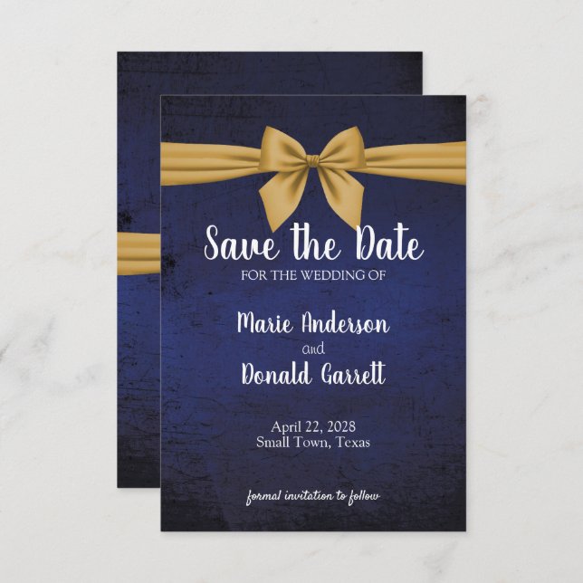 ダークブルーと金ゴールドボウ (正面/裏面)