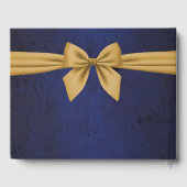 ダークブルーと金ゴールドボウ ゲストブック (裏面)