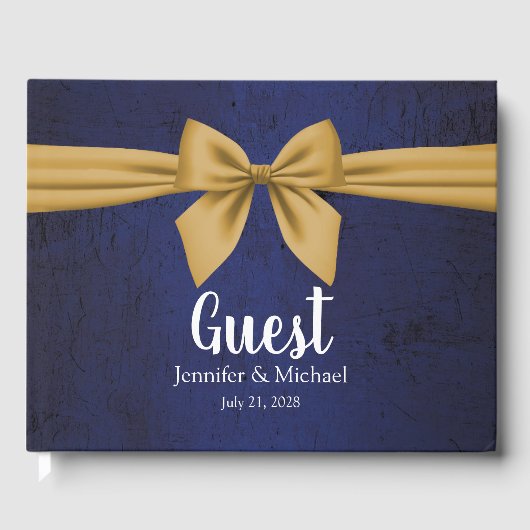 ダークブルーと金ゴールドボウ ゲストブック (正面)