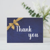 ダークブルーと金ゴールドボウ サンキューカード (スタンド正面)