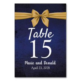 ダークブルーと金ゴールドボウ テーブルナンバー