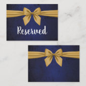 ダークブルーと金ゴールドボウ プレイスカード (正面/裏面)