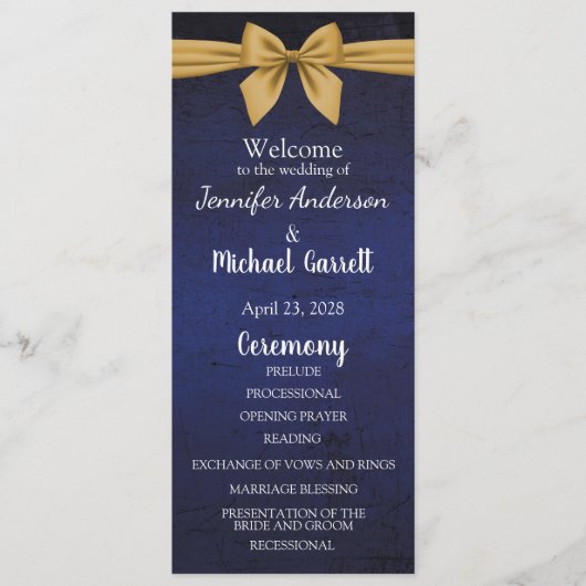 ダークブルーと金ゴールドボウ プログラム (正面)