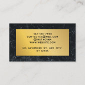 ダークブルーと金ゴールド大理石 名刺 (裏面)