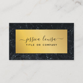 ダークブルーと金ゴールド大理石 名刺