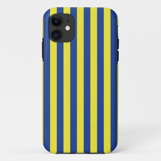 ダークブルーと黄色のストライプ Case-Mate iPhoneケース (裏面)