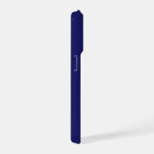 ダークブルーにピンクの花 iPhoneケース (右側面)