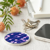 ダークブルーに対するラベンダーとピンクの凧 キーホルダー (側面)