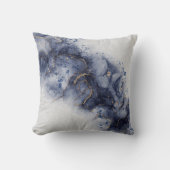 ダークブルーのアルコールインク クッション (正面)