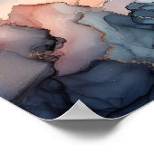 ダークブルーのアルコールインク ポスター (角)