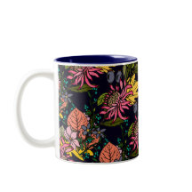 ダークブルーのイエローアスターの花の黒板ツートーン