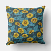 ダークブルーのイエロージニアス クッション (裏面)