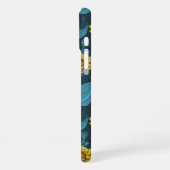 ダークブルーのイエロージニアス iPhoneケース (左側面)