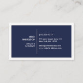 ダークブルーのイニシャル/モノグラム付きボックスロゴ 名刺 (裏面)