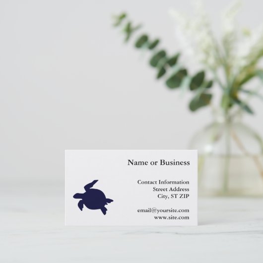 ダークブルーのウミガメ 名刺 (スタンド正面)