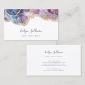 ダークブルーのオパール・ビジネス・カード 名刺 (正面/裏面)