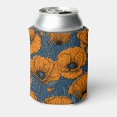 ダークブルーのオレンジケシ 缶クーラー (缶裏面)