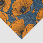 ダークブルーのオレンジケシ 薄葉紙 (詳細)