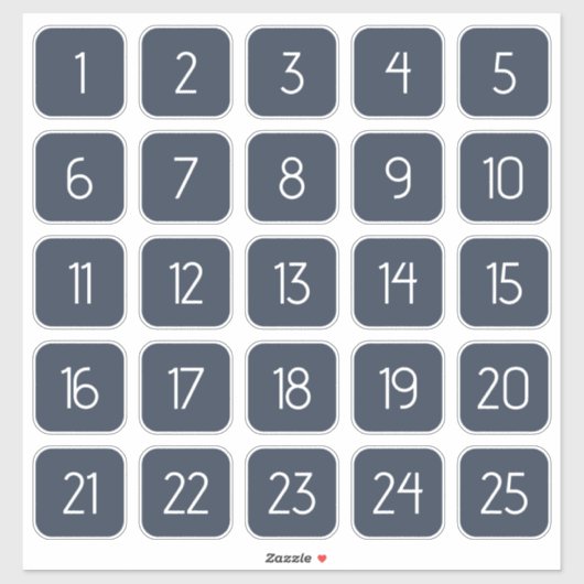 ダークブルーのカスタマイズ可能な四角い数字ステッカー シール (シート)