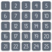 ダークブルーのカスタマイズ可能な四角い数字ステッカー シール (正面)