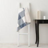 ダークブルーのギンガムパターン シェルパブランケット (インサイチュ)